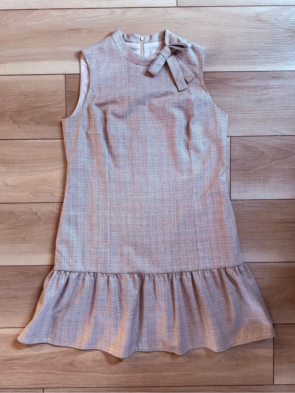 Gal Meets Glam Philippa Dress Plaid Drop Waist Size 6 Preppy Tie Neck Flounce - Picture 2 of 7